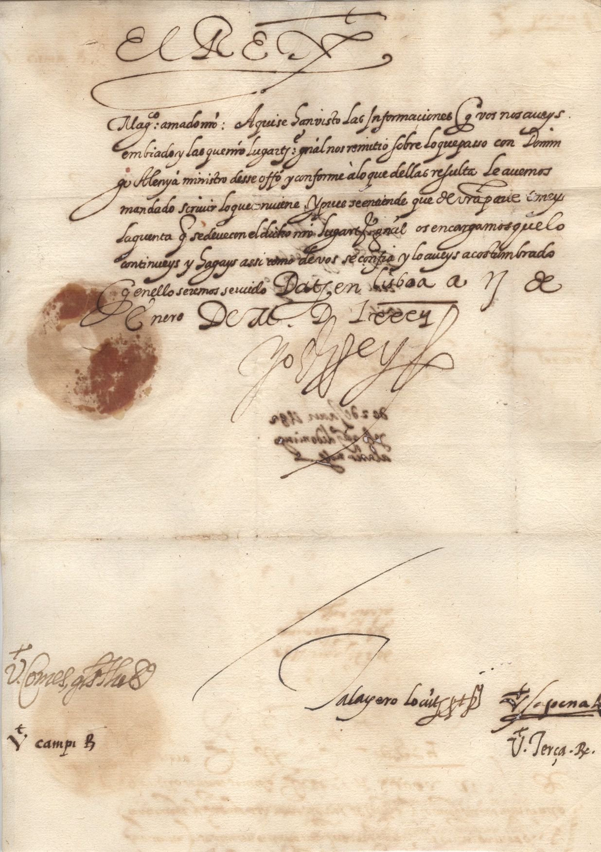 PHILIP II — Fine Letter Signed 'Yo el Rey' to 'Miguel, Regent of the Chancellery of our Kingdom', | Sophie Dupré Autographs