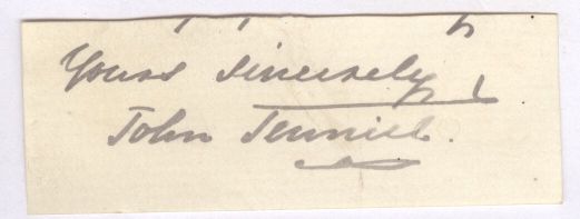 TENNIEL — Fine signature and end of Autograph Letter Signed, | Sophie Dupré Autographs