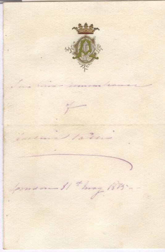 PATTI — Brief Autograph note signed | Sophie Dupré Autographs