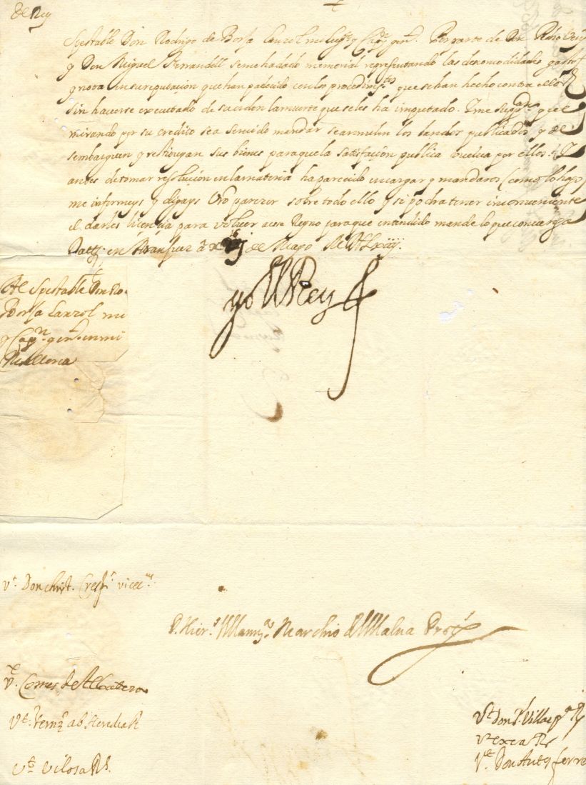 PHILIP IV — Clerk Written Document in Spanish, signed  with a stamped signature 'Yo El Rey' to Rodrigo de Borja Lanzol, | Sophie Dupré Autographs