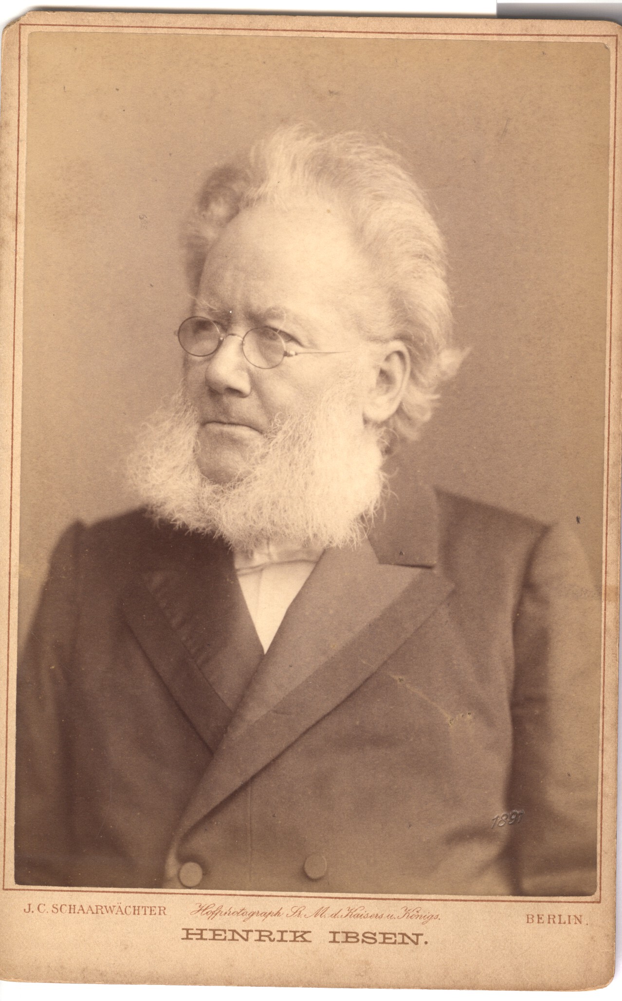 [IBSEN — Fine Unsigned cabinet photo by J. C. Schaarwächter | Sophie Dupré Autographs