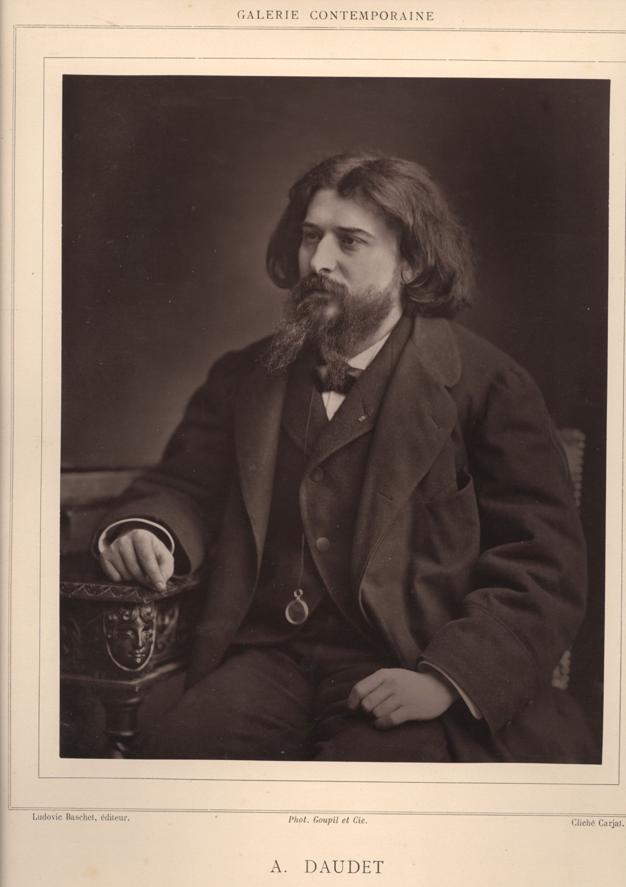 [DAUDET — Large original unsigned photo by Goupil & Co, from the Cliche Carjat in the Gallerie Contemporaire | Sophie Dupré Autographs