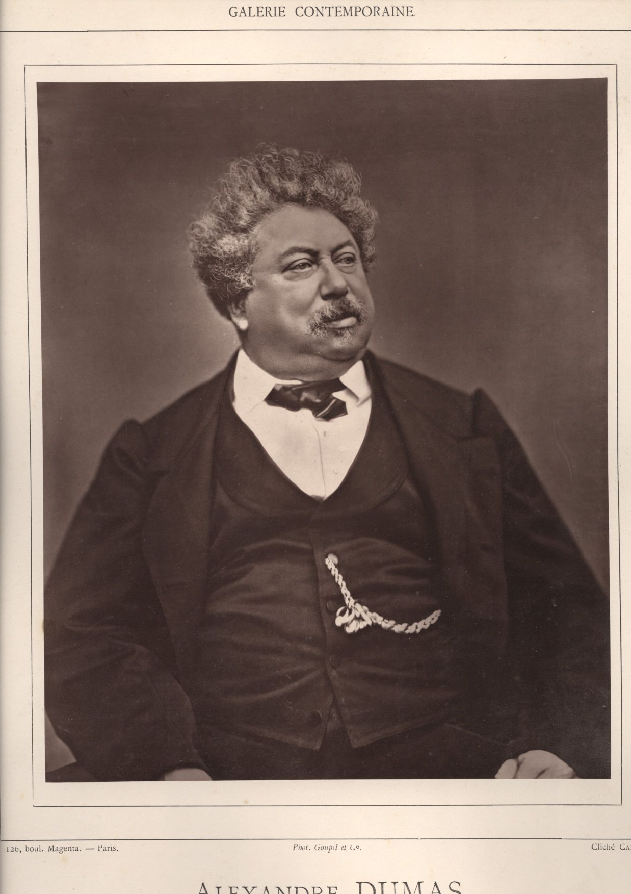 [DUMAS — Large original unsigned photo by Goupil & Co, from the Cliche Carjat in the Gallerie Contemporaire | Sophie Dupré Autographs