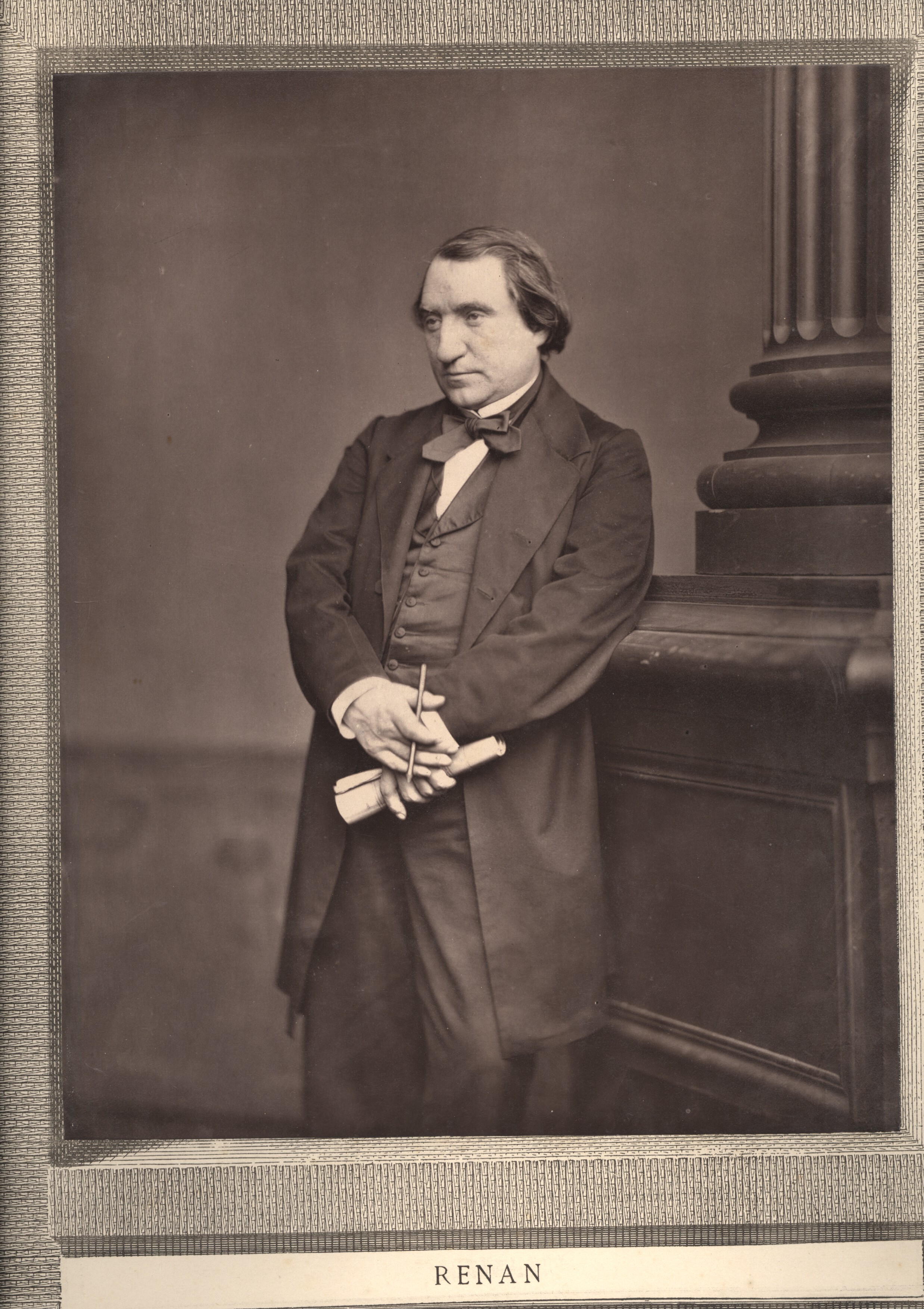 [RENAN — Large original unsigned photo by Goupil & Co, from the Cliche Adam-Salomon in the Gallerie Contemporaire | Sophie Dupré Autographs