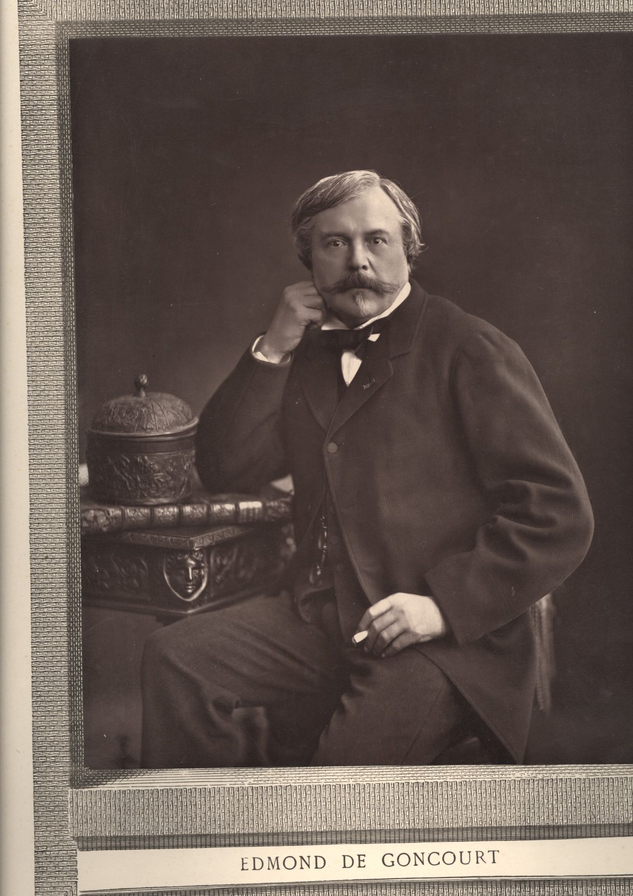 [DE GONCOURT — Large original unsigned photo by Goupil & Co, from the Cliche Nadar in the Gallerie Contemporaire | Sophie Dupré Autographs