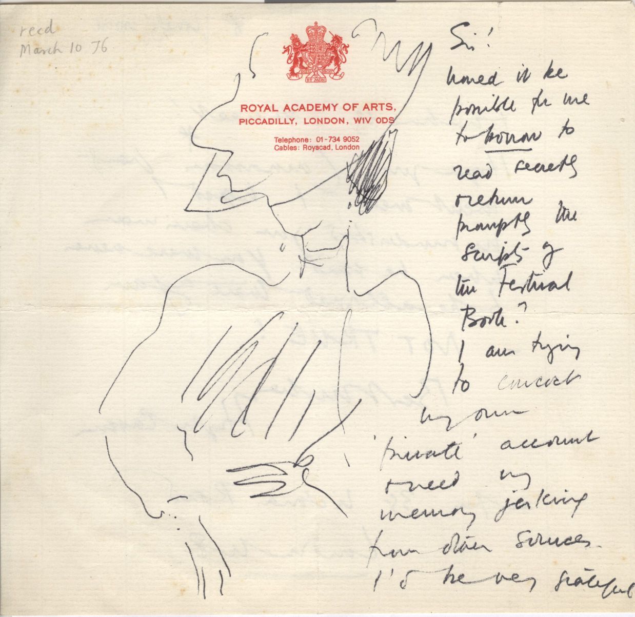CASSON — Exceptional Illustrated Autograph letter signed to Bevis HILLIER | Sophie Dupré Autographs