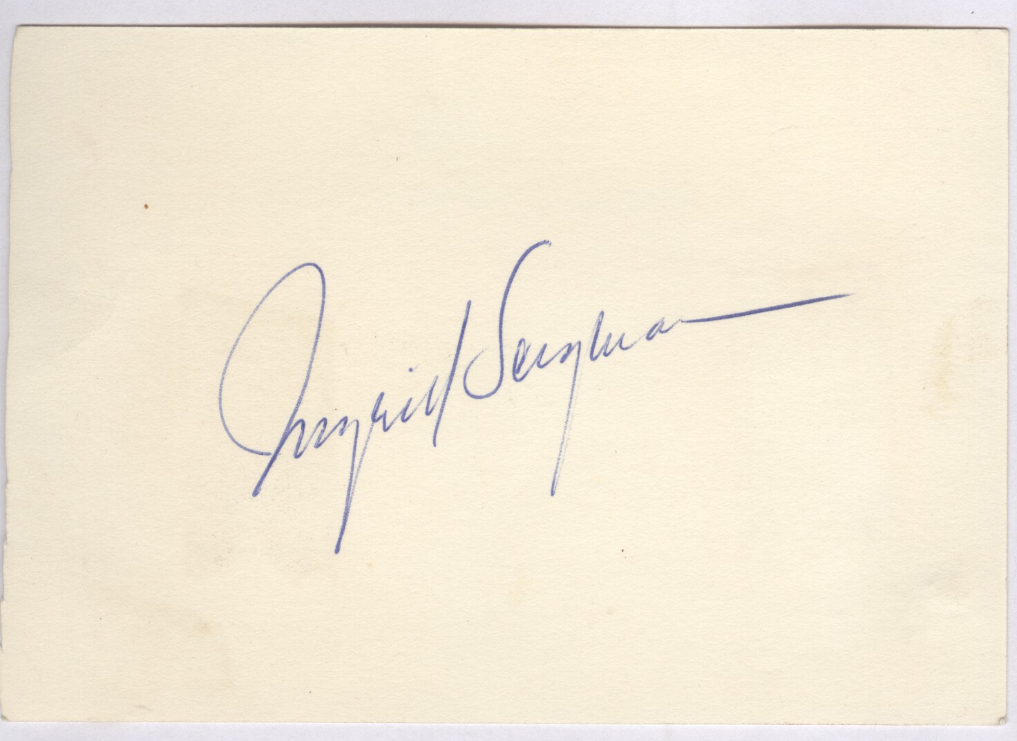 BERGMAN — Fine signature on card | Sophie Dupré Autographs