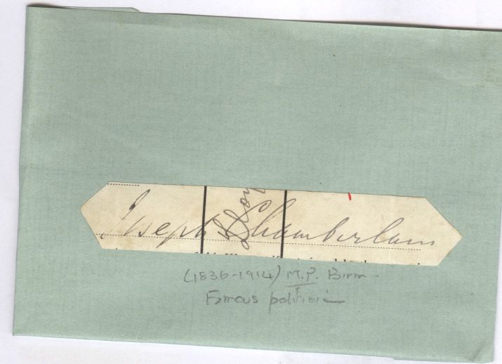 CHAMBERLAIN — Small signature | Sophie Dupré Autographs