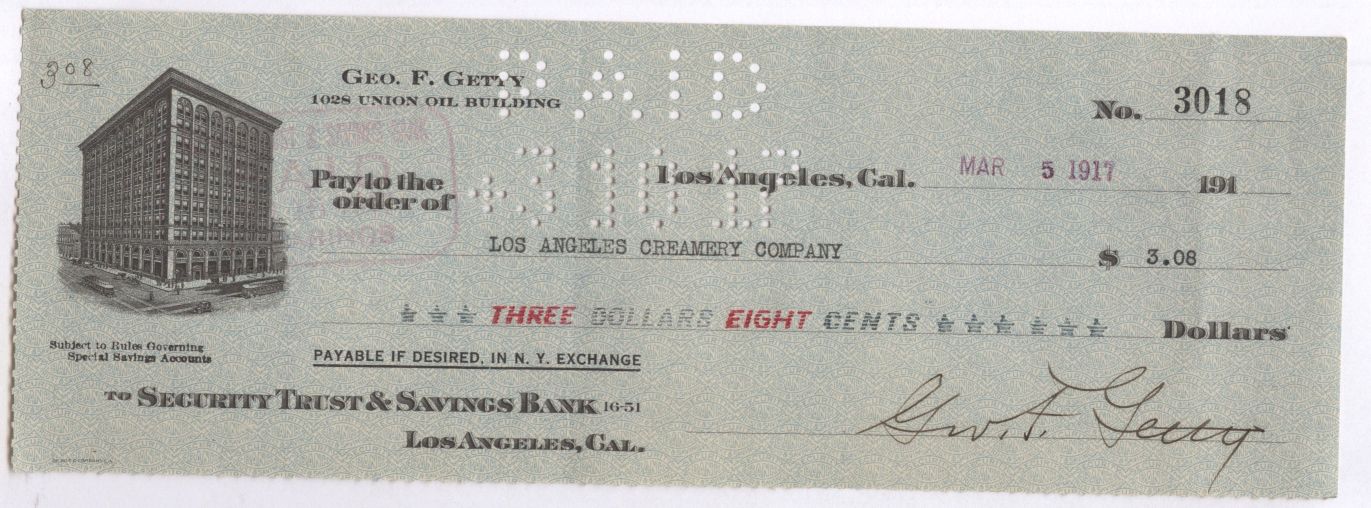 GETTY — Cheque signed | Sophie Dupré Autographs