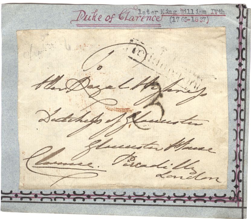 WILLIAM IV — Signature as Duke of Clarence on envelope front, | Sophie Dupré Autographs