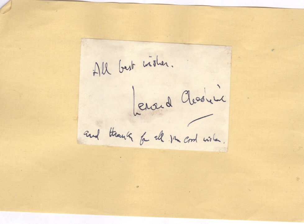 CHESHIRE — Signature and subscription from an Autograph letter signed | Sophie Dupré Autographs