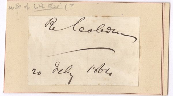 COBDEN — Signature and date | Sophie Dupré Autographs