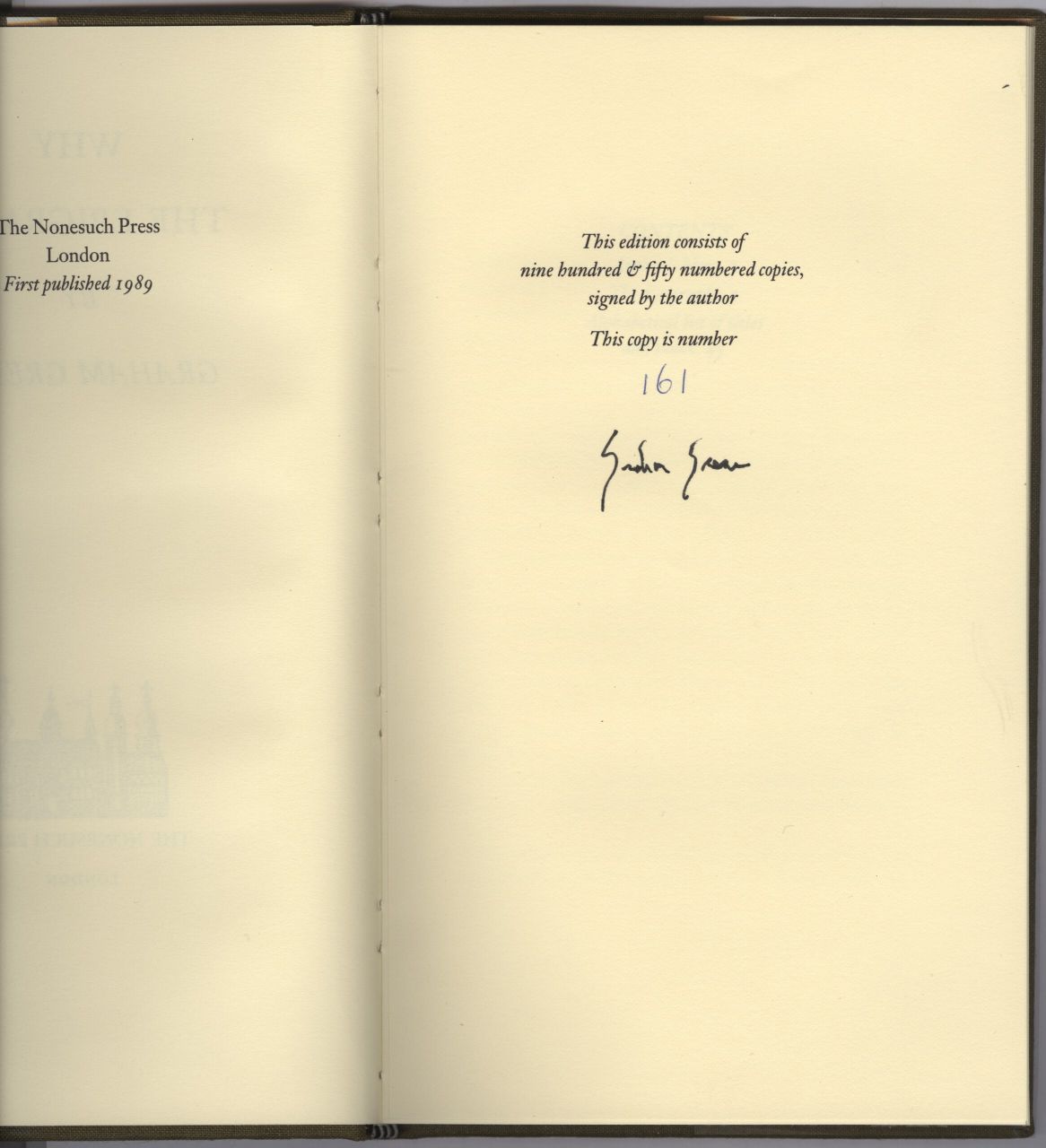 GREENE — Why the Epitaph?, signed limited edition, | Sophie Dupré Autographs