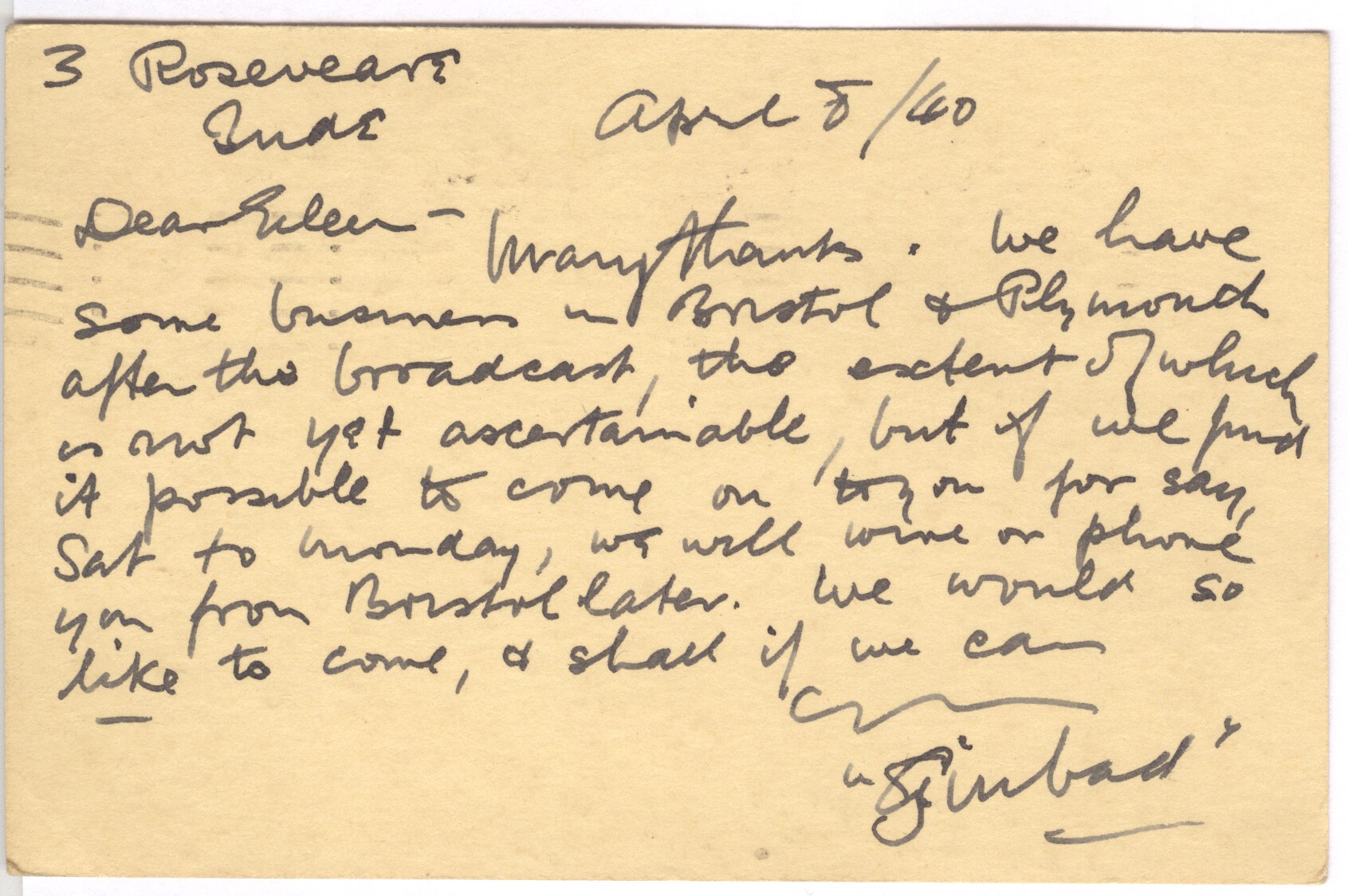 SINBAD — Autograph postcard signed 'Sinbad' to Eileen Cond, | Sophie Dupré Autographs
