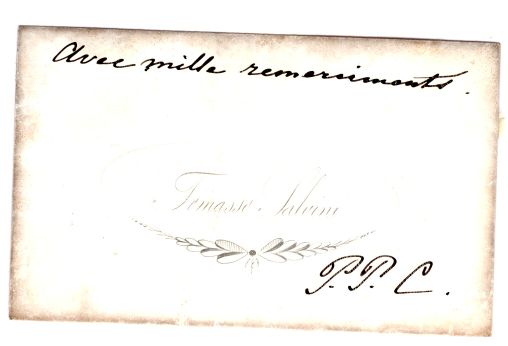 SALVINI — His printed visiting card with a few words in his hand | Sophie Dupré Autographs