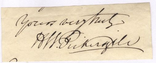 PICKERSGILL — Signature and subscription from an Autograph Letter | Sophie Dupré Autographs