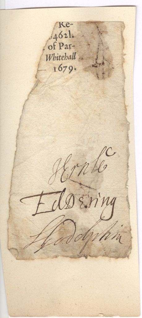GODOLPHIN — Fragment of a Warrant Document signed by the above | Sophie Dupré Autographs