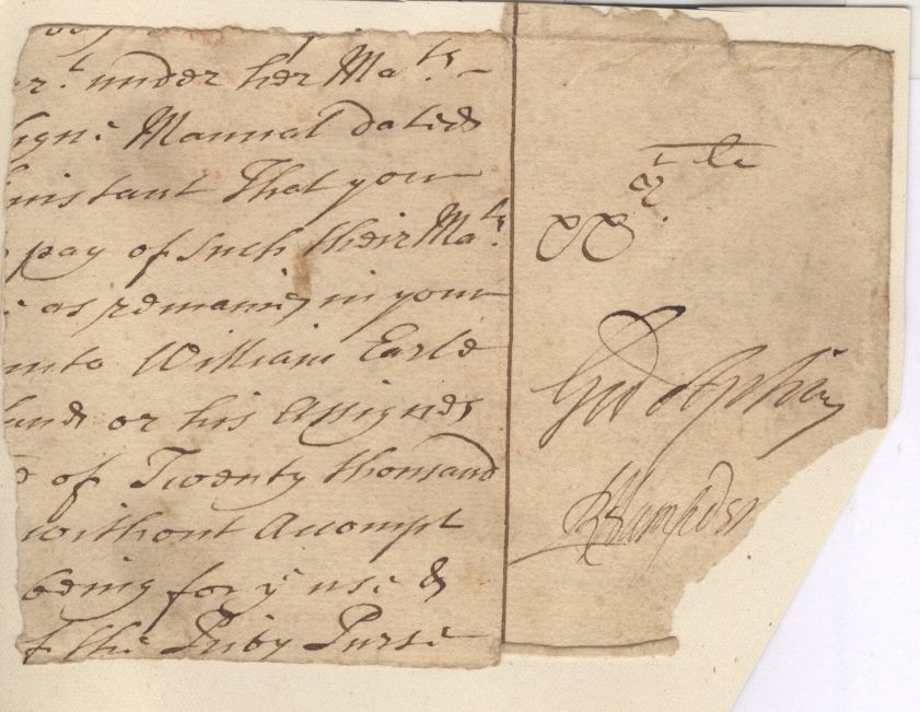 GODOLPHIN — Fragment of a Warrant Document signed by the above | Sophie Dupré Autographs