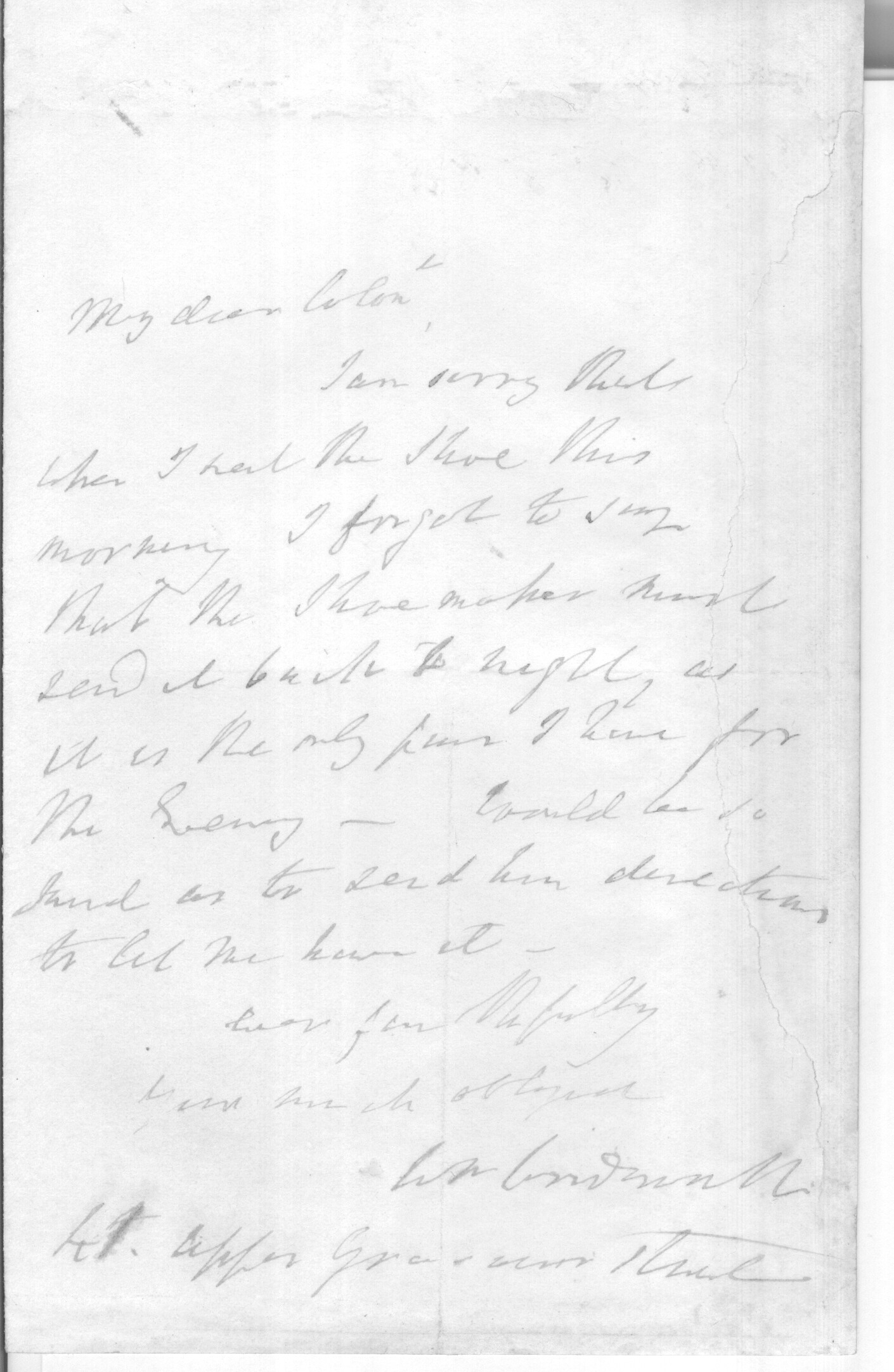 WORDSWORTH — Fine Autograph Letter Signed to My dear Colonl | Sophie Dupré Autographs