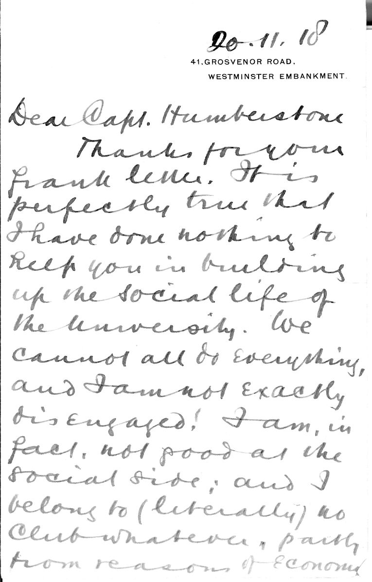 WEBB — Autograph Letter Signed to Capt Humberstone, | Sophie Dupré Autographs