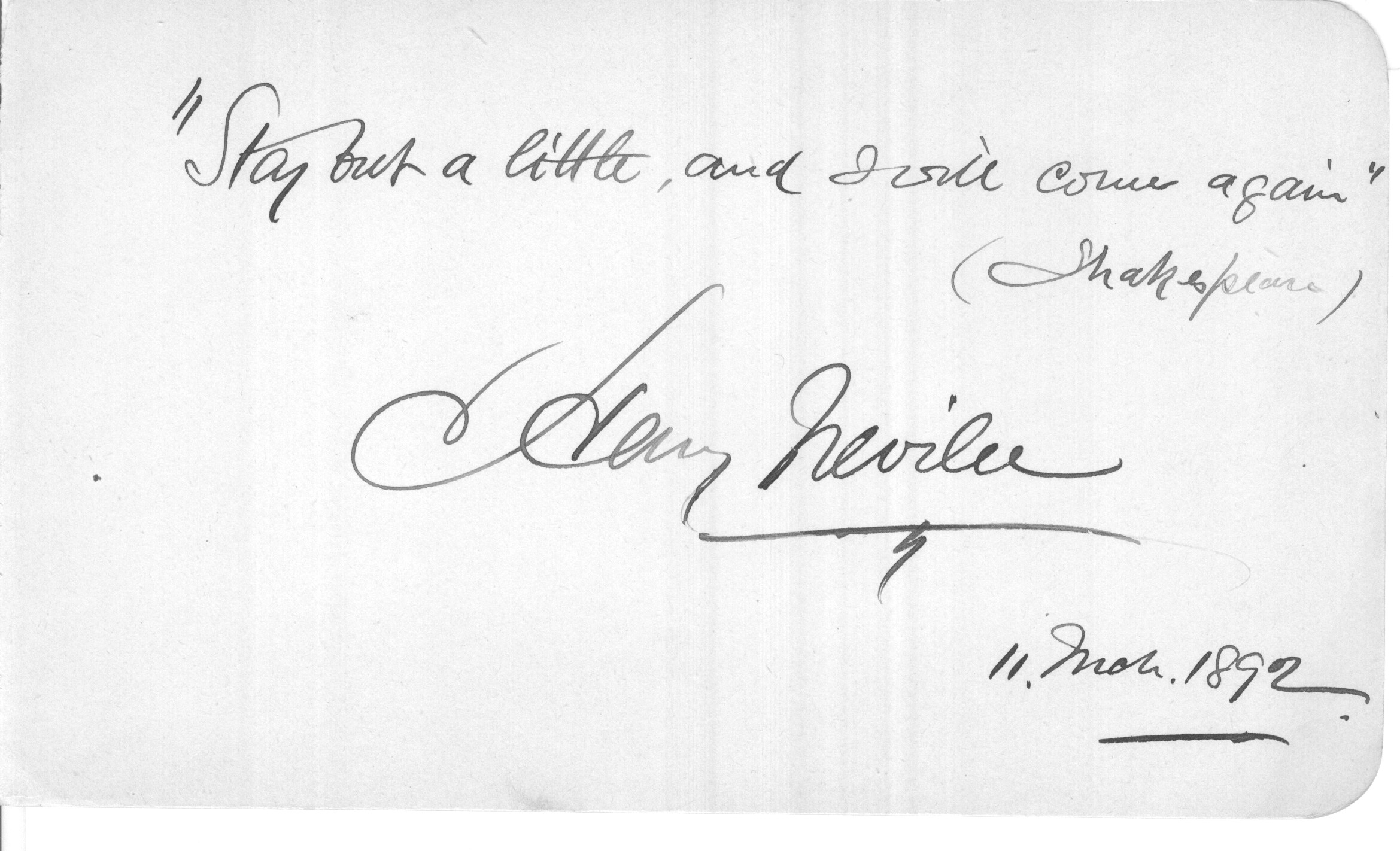 NEVILLE — Fine Autograph Quotation signed and dated, | Sophie Dupré Autographs