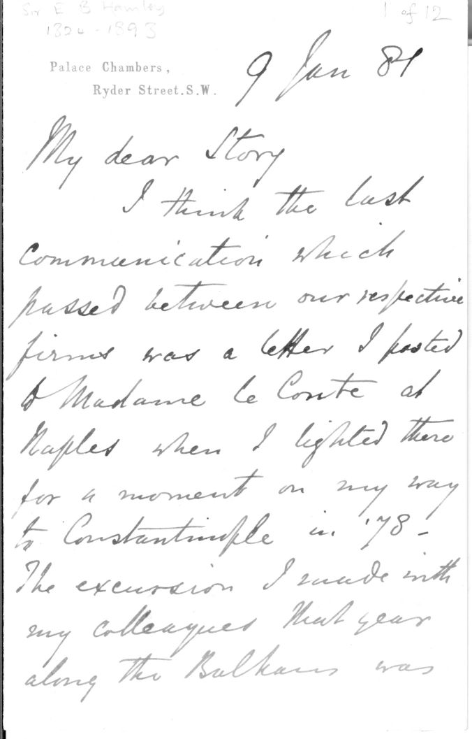HAMLEY — Very long Autograph Letter Signed to My dear STORY | Sophie Dupré Autographs