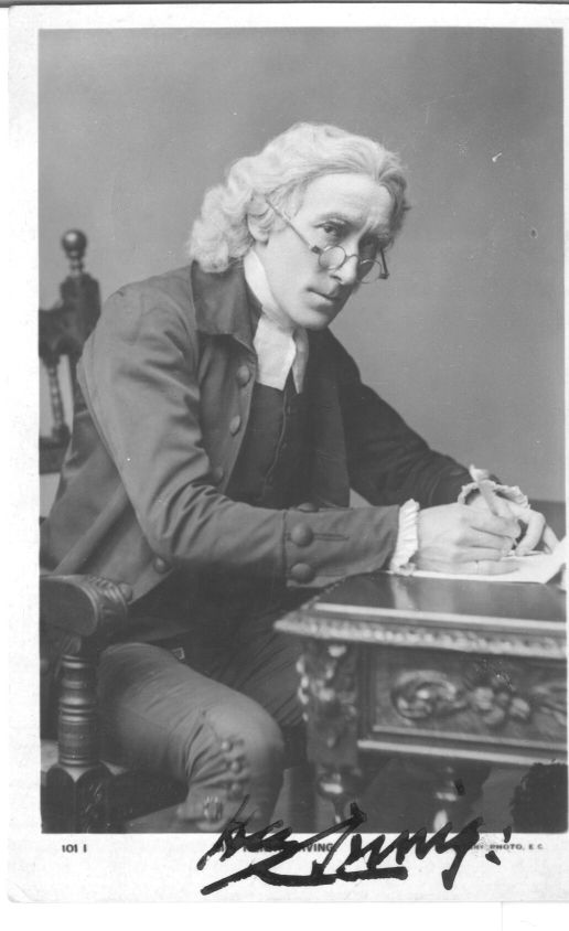 IRVING — Vintage postcard photo by the Rotary Photo Co., signed underneath, | Sophie Dupré Autographs