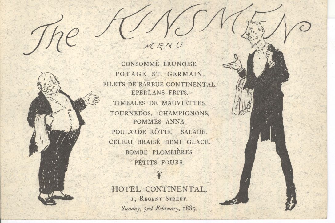 SARGENT — Collection of signatures on a menu | Sophie Dupré Autographs
