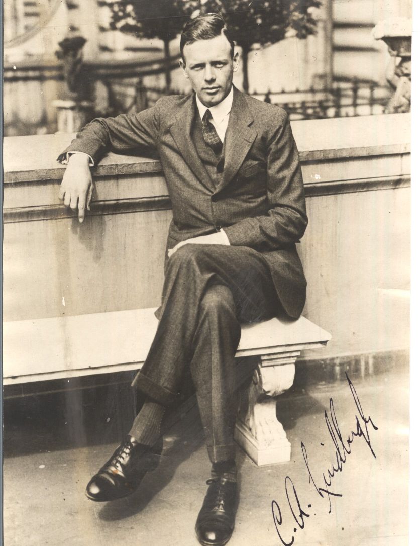 LINDBERGH — Superb photograph boldly signed C. A. Lindbergh | Sophie Dupré Autographs