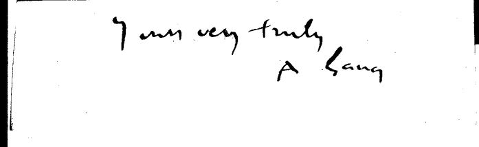 LANG — End of an Autograph Letter Signed with the subscription | Sophie Dupré Autographs