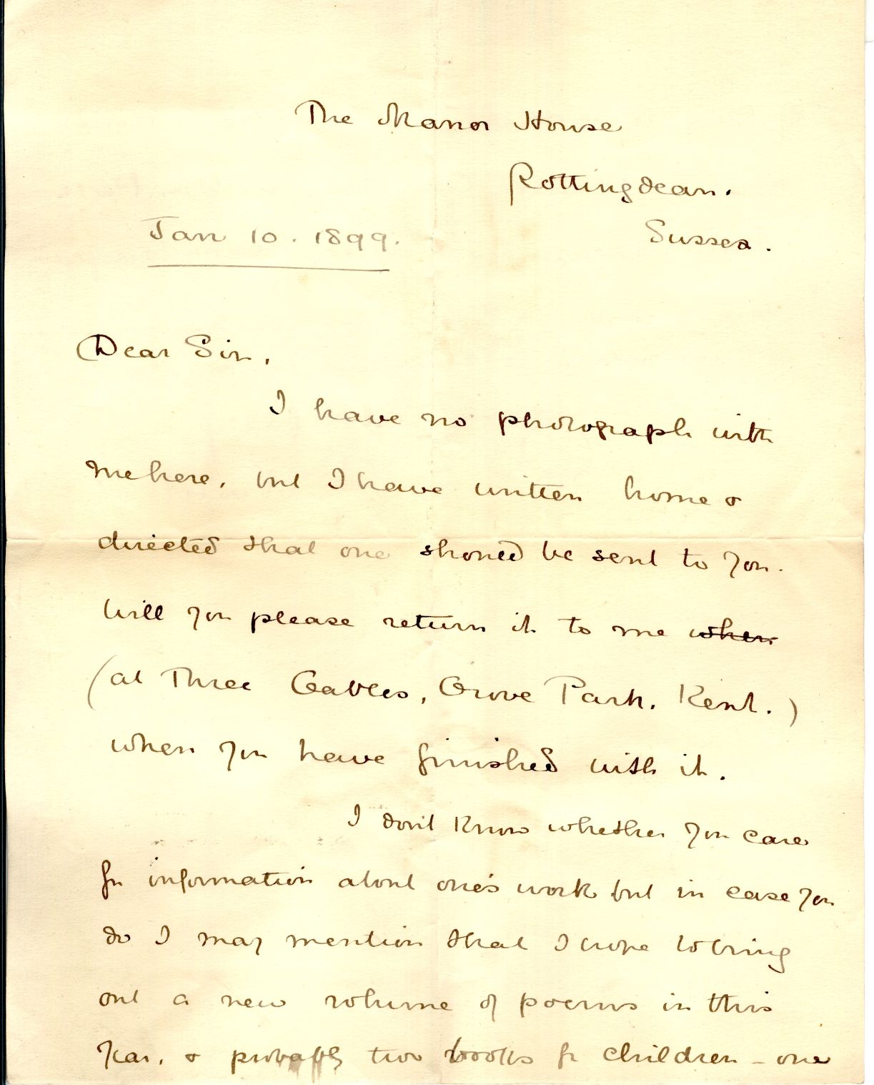 NESBIT — Fine long Autograph Letter Signed to an unnamed correspondent | Sophie Dupré Autographs