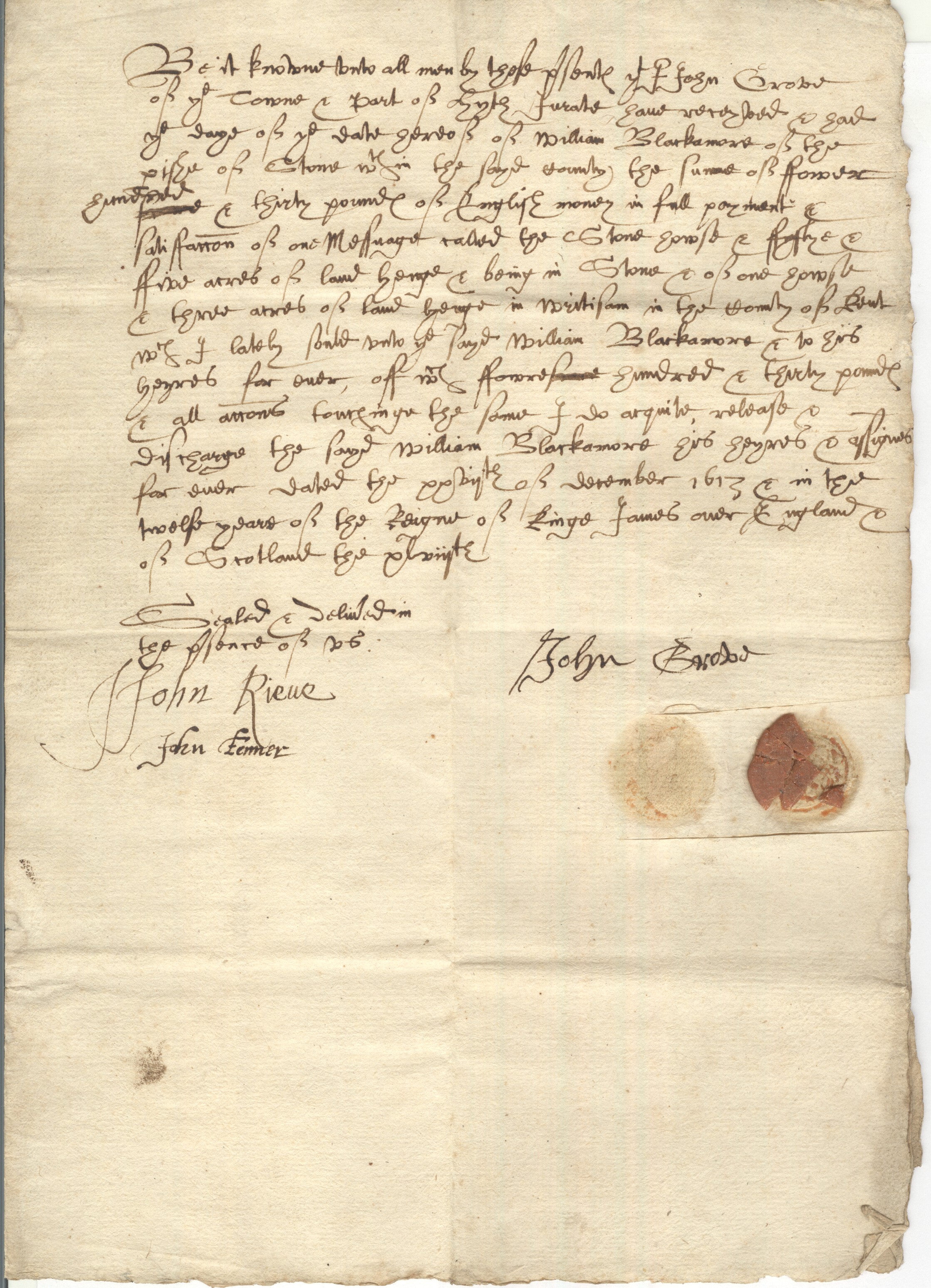 HYTHE — Fine document signed by John Grove | Sophie Dupré Autographs