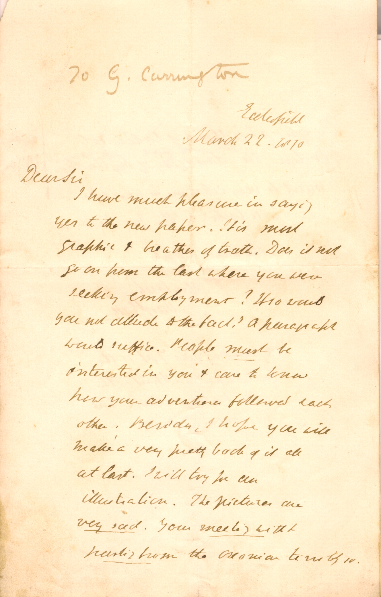 GATTY — Autograph Letter Signed to G. Carrington | Sophie Dupré Autographs
