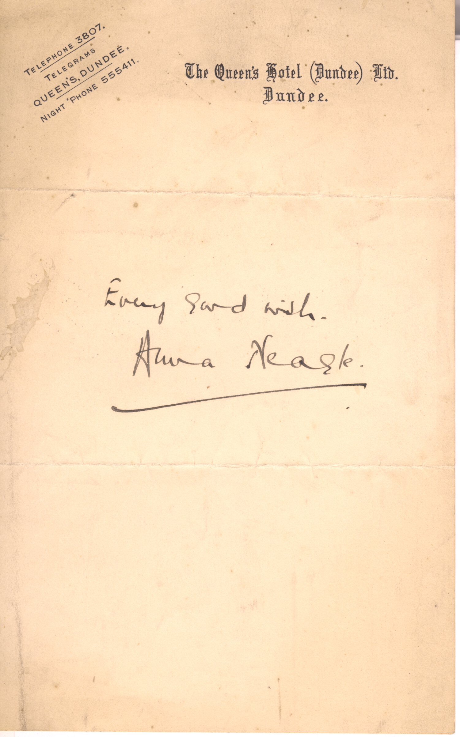 NEAGLE — Fine Signature on headed paper | Sophie Dupré Autographs