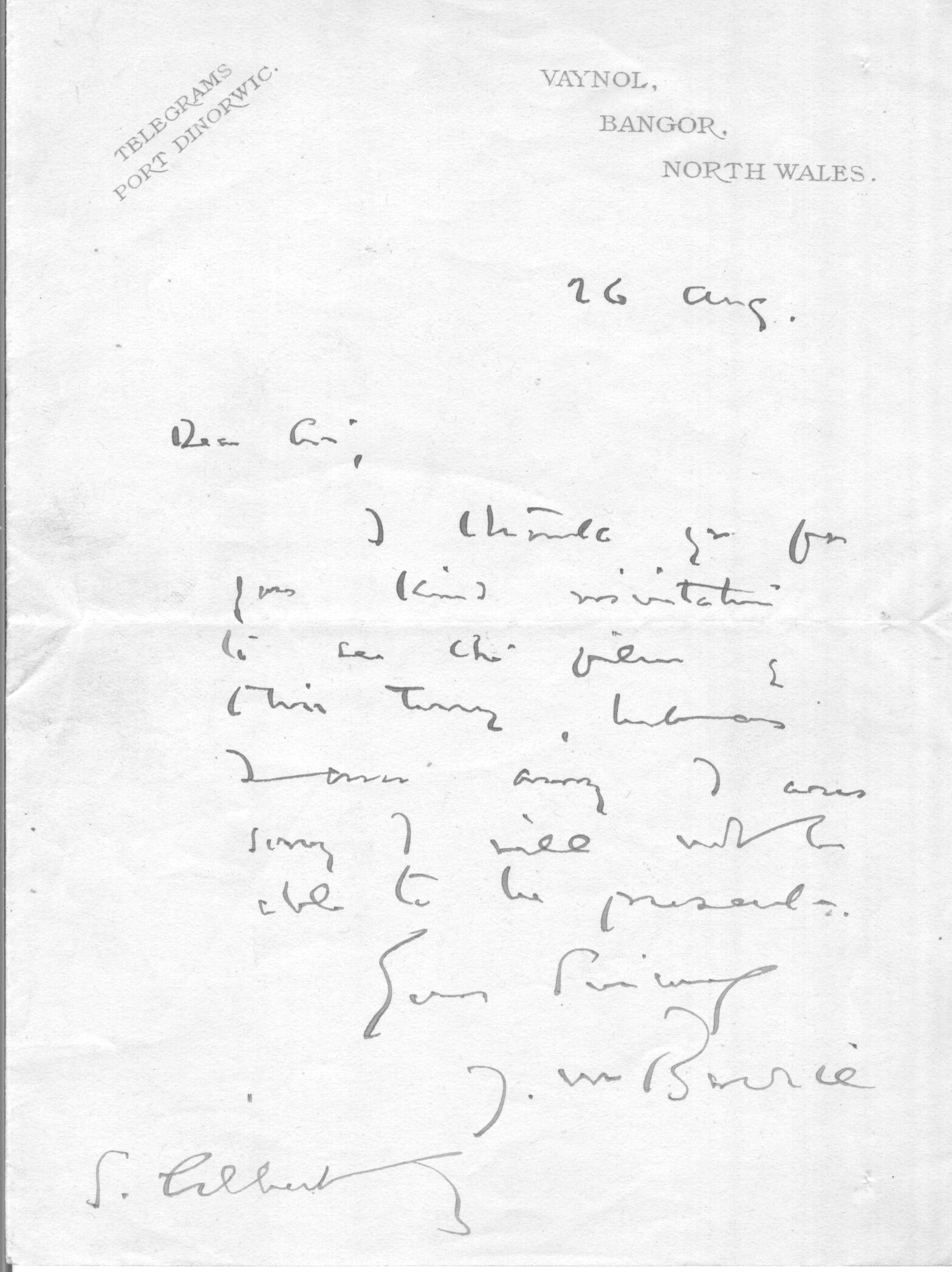BARRIE — Autograph Letter Signed to S.Gilbert | Sophie Dupré Autographs