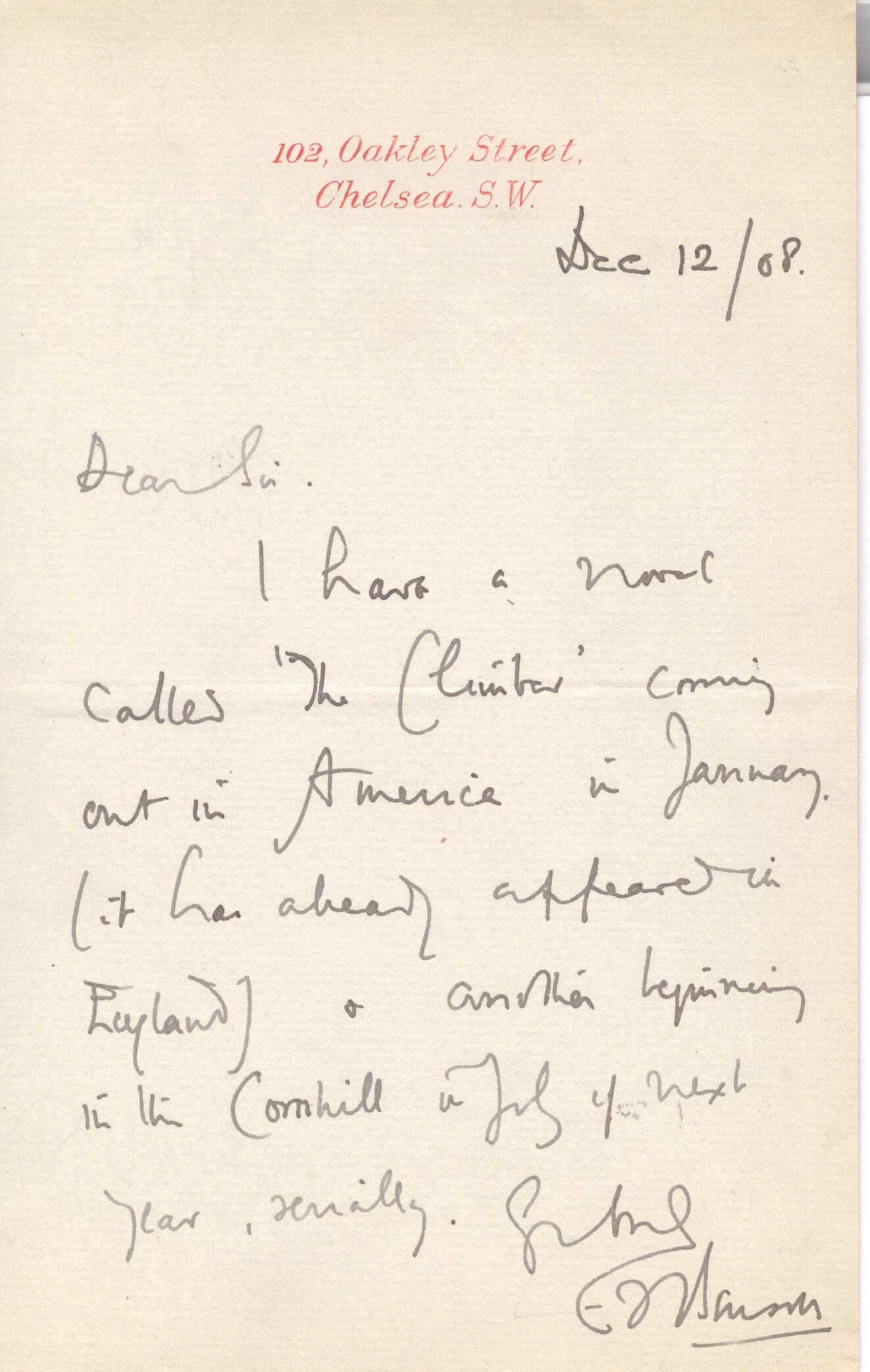 (Edward Frederick, 1867-1940, Novelist & Scholar, Author of the 'Mapp & Lucia' novels) — Sophie Dupré Autographs