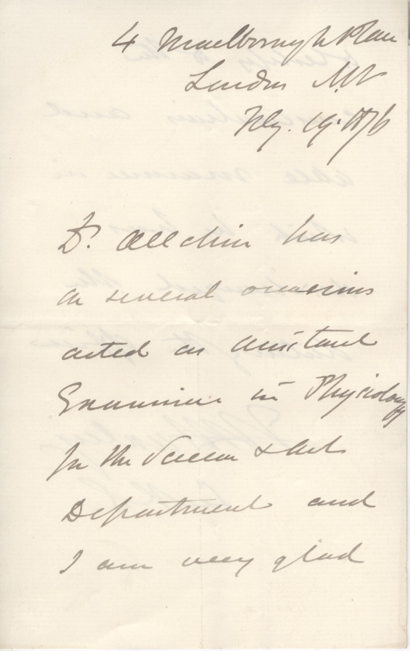 HUXLEY — Fine Autograph Testimonial Signed recommending Dr ALLCHIN | Sophie Dupré Autographs