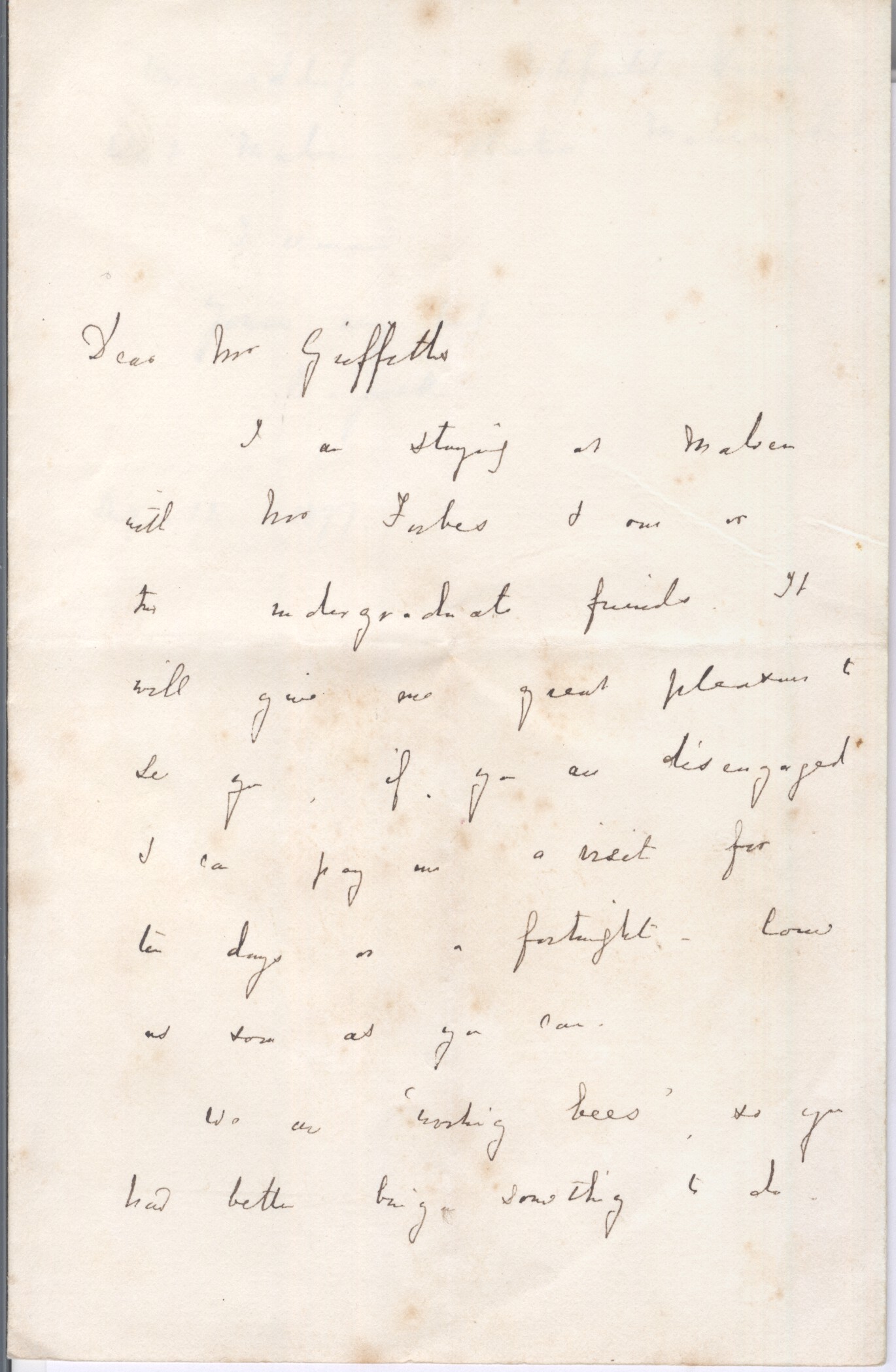 JOWETT — Autograph Letter Signed to Mr Griffiths | Sophie Dupré Autographs