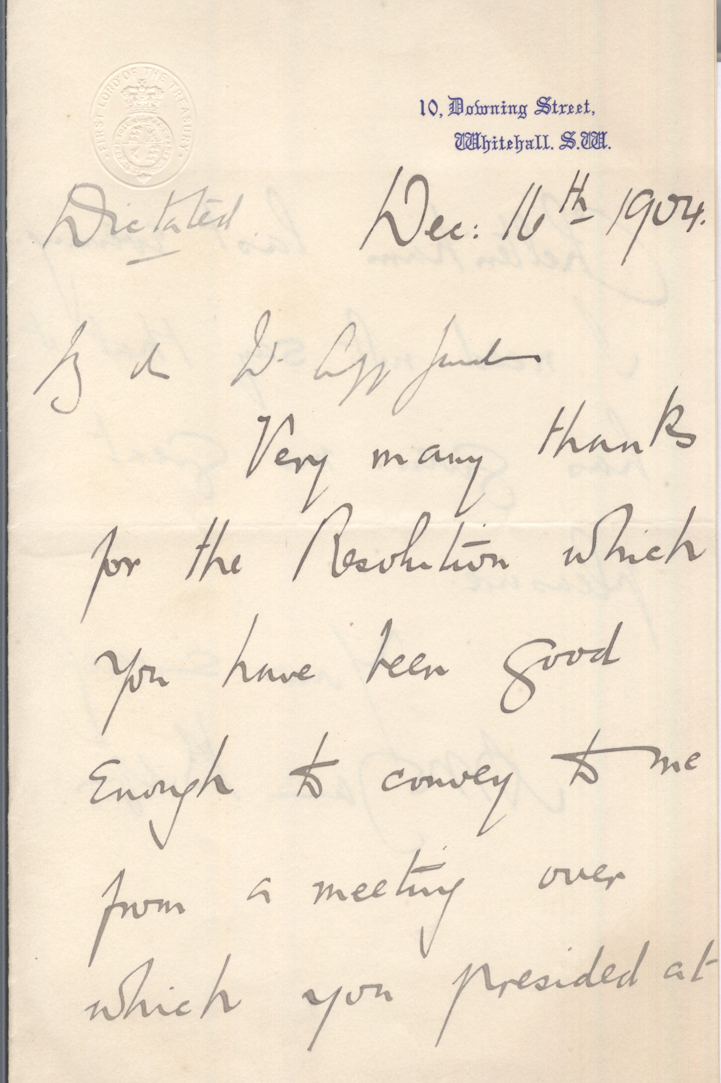 (Arthur James, 1848-1930, Prime Minister 1902-1905, Earl) — Sophie Dupré Autographs
