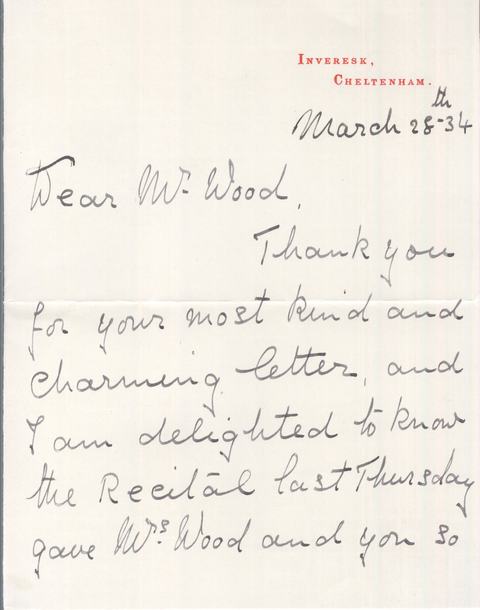 HALL — Autograph Letter Signed in her married name to Mr Wood | Sophie Dupré Autographs