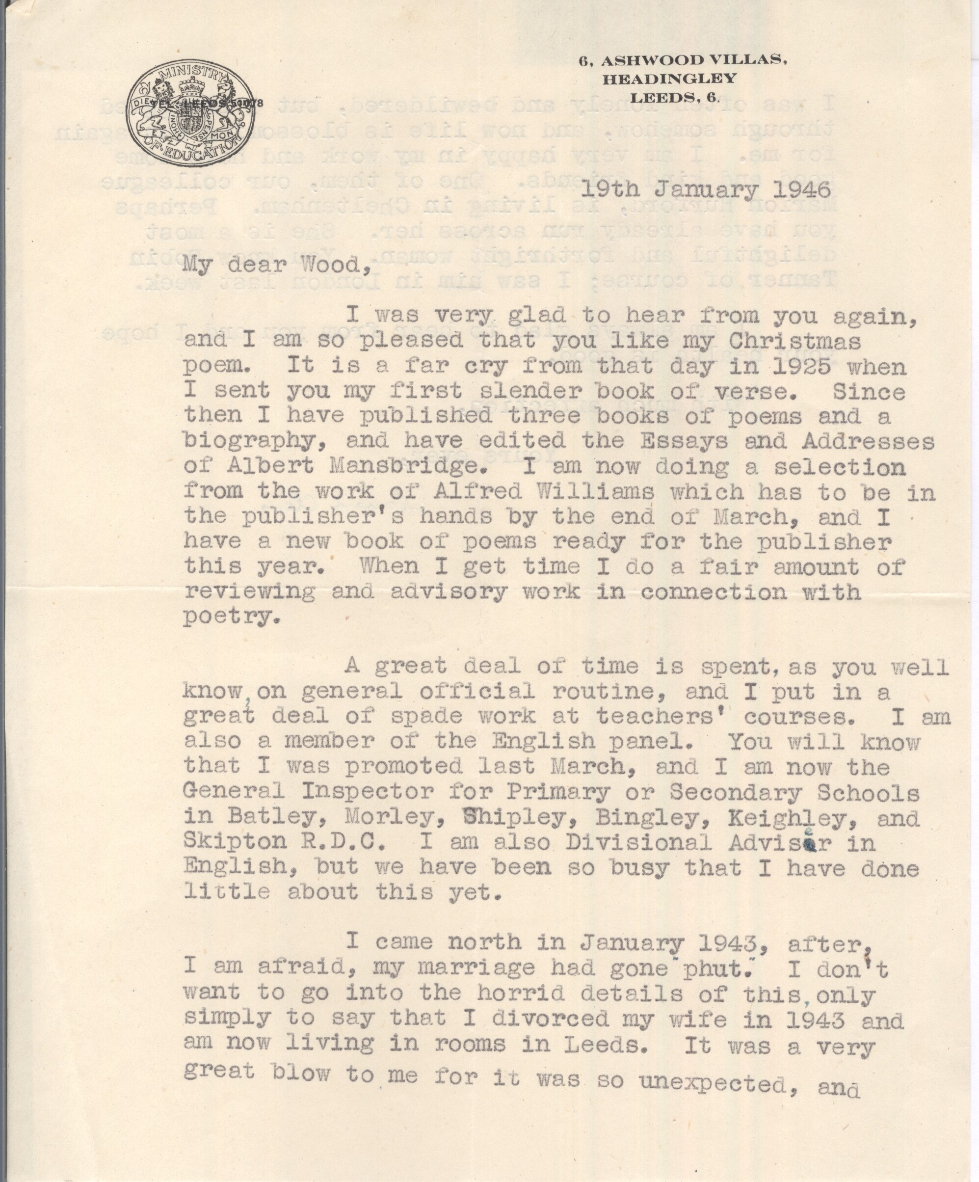 CLARK — Typed Letter signed to my dear Wood | Sophie Dupré Autographs