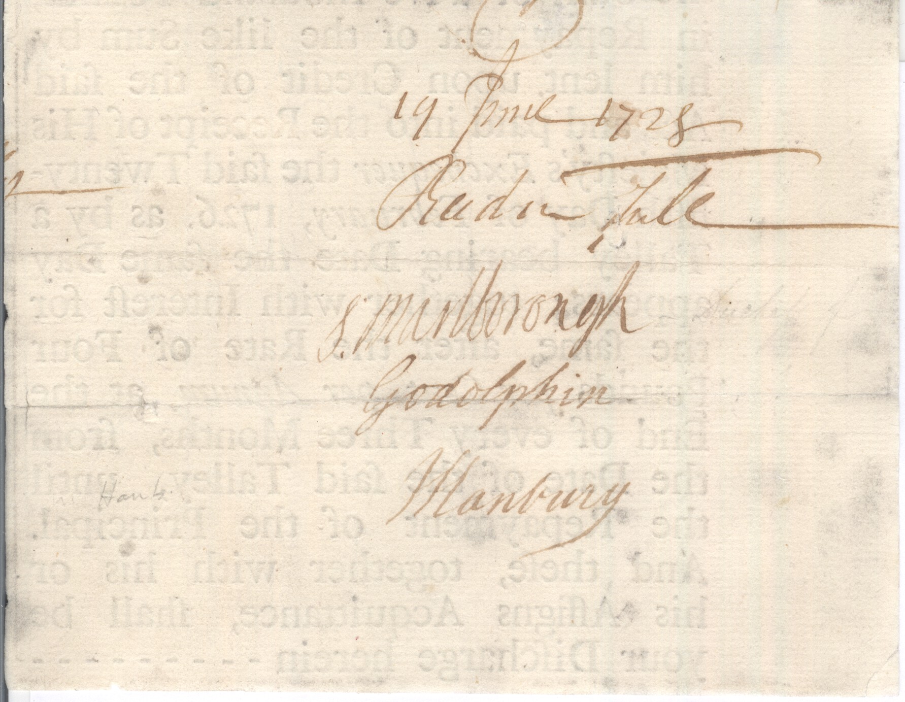 MARLBOROUGH — Portion of an Exchequer Document signed by both | Sophie Dupré Autographs