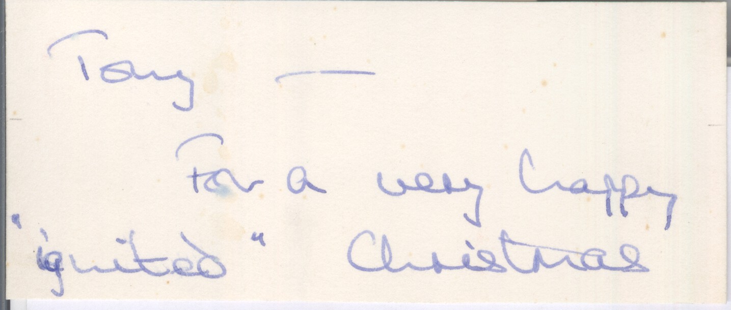 CHARLES III — Autograph gift tag, not signed to Tony | Sophie Dupré Autographs