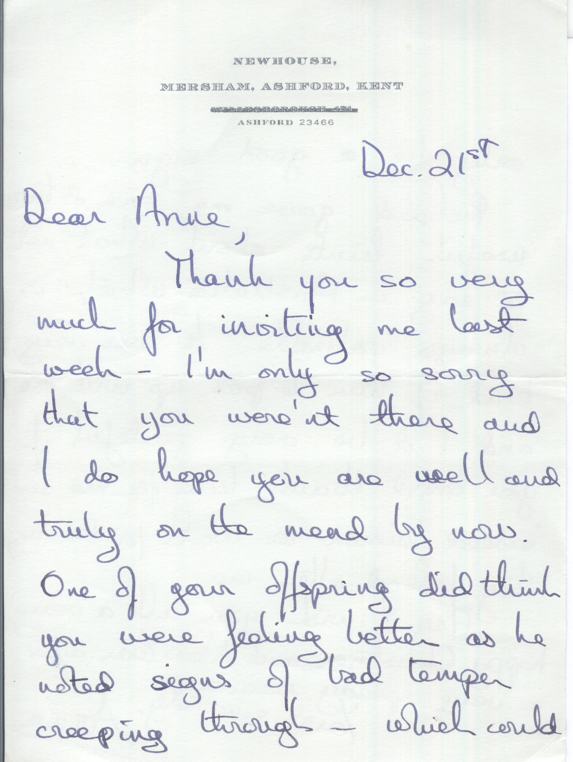 ANNE — Autograph Letter signed to Anne | Sophie Dupré Autographs