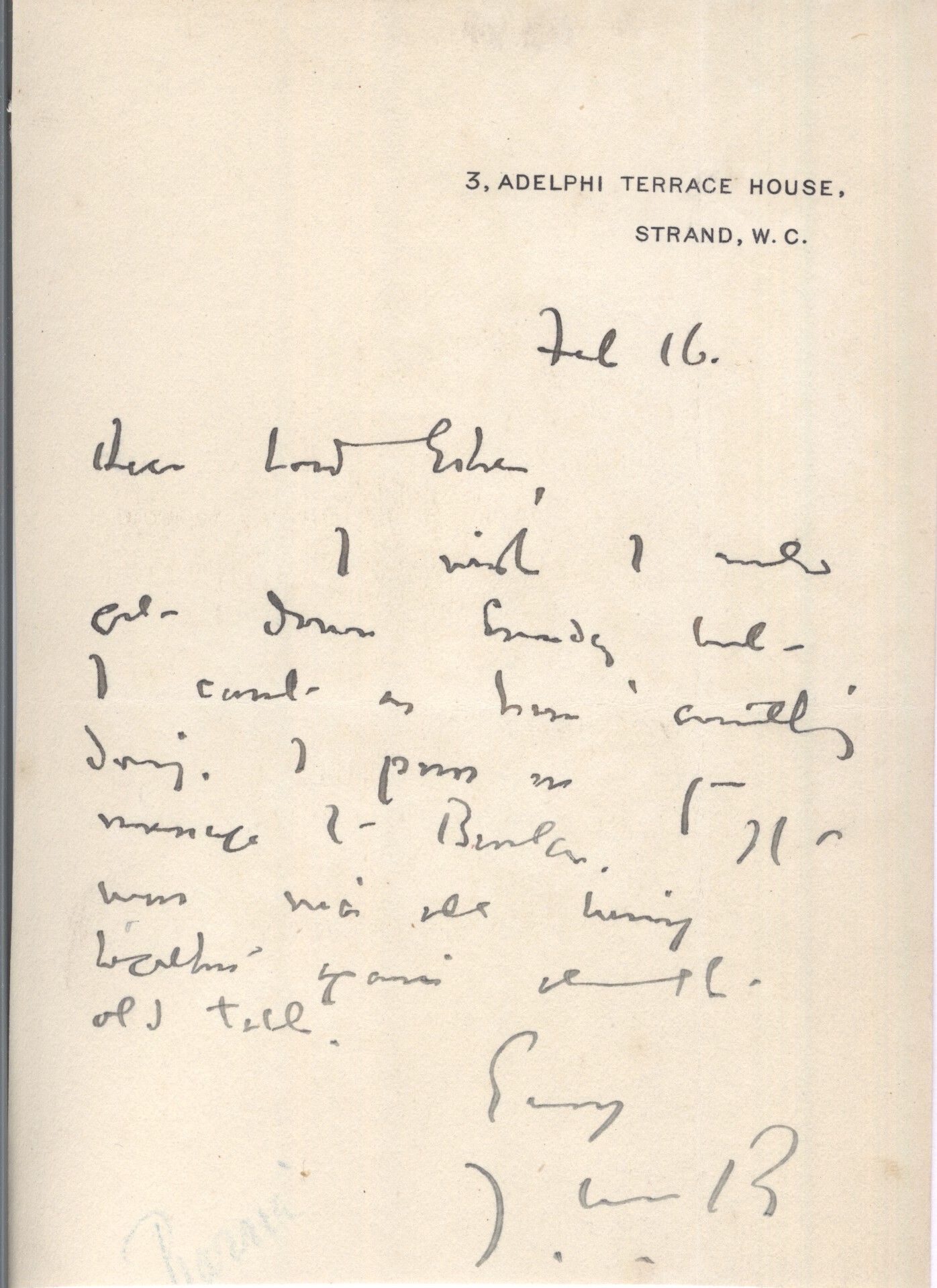 (Sir James M., 1860-1937, Novelist & Dramatist, Writer of 'Peter Pan') — Sophie Dupré Autographs