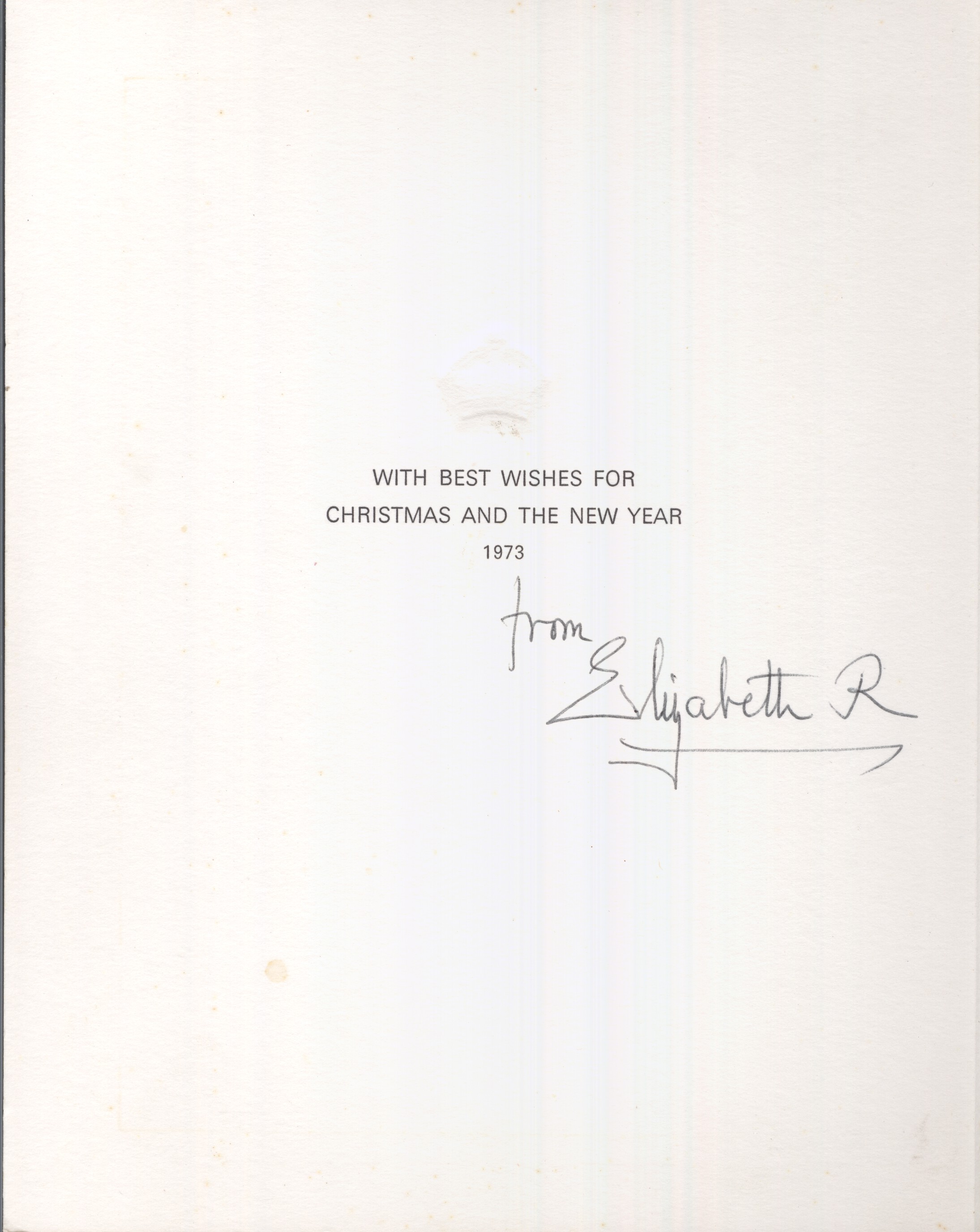 ELIZABETH — Fine Christmas Card signed, | Sophie Dupré Autographs