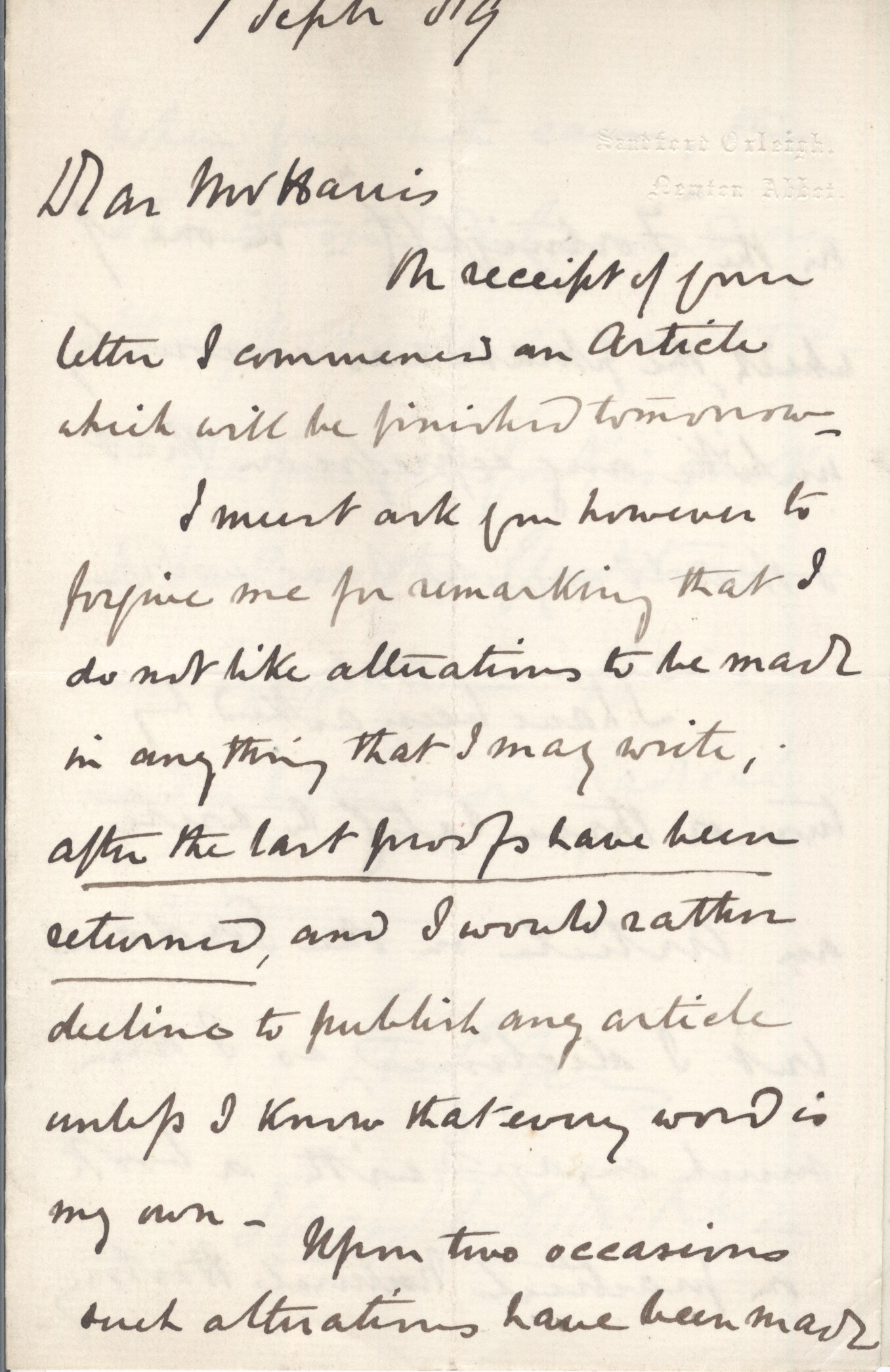 BAKER — Fine Autograph Letter Signed to Mr Harris | Sophie Dupré Autographs