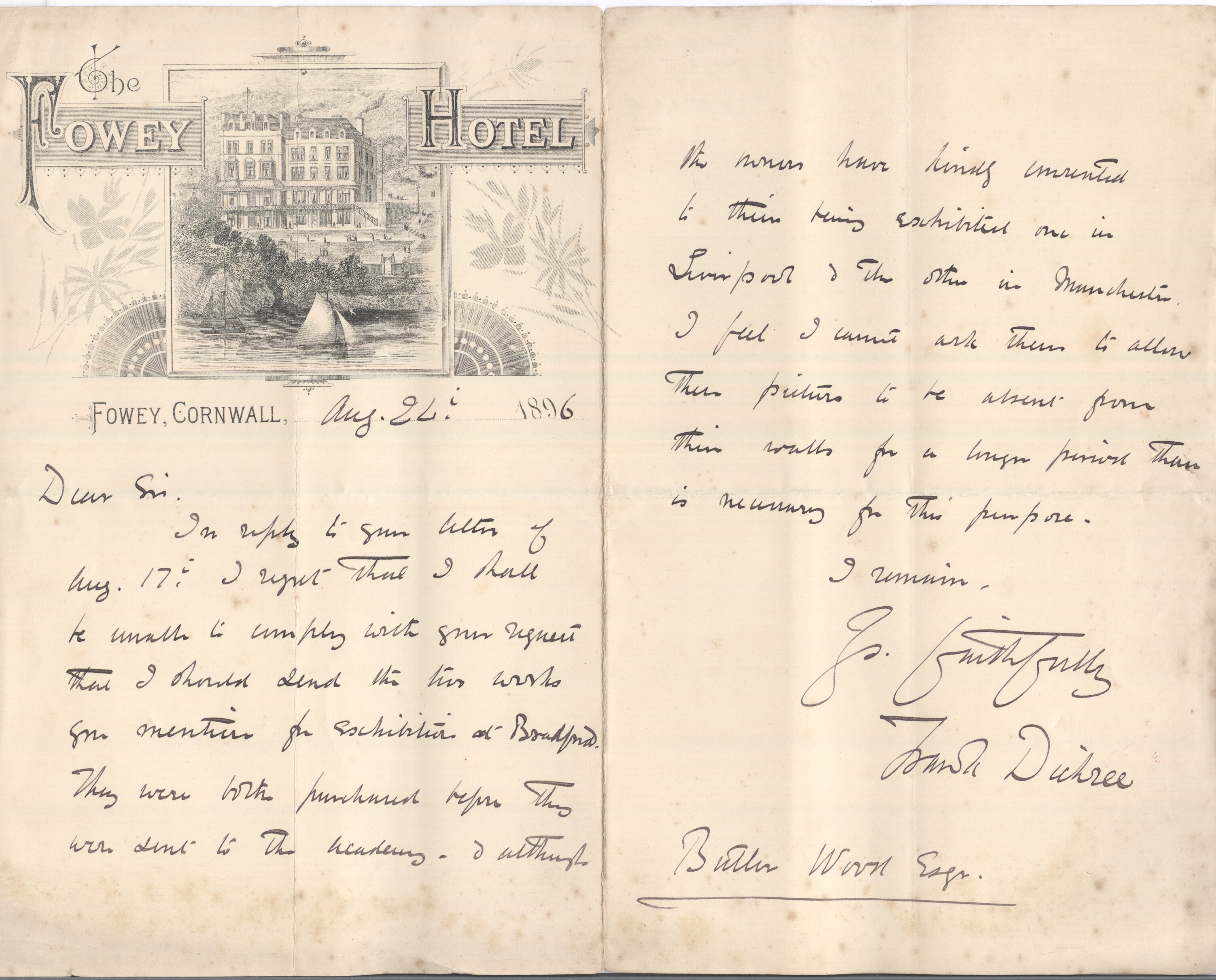 DICKSEE — Fine Autograph Letter Signed to Butler Wood | Sophie Dupré Autographs