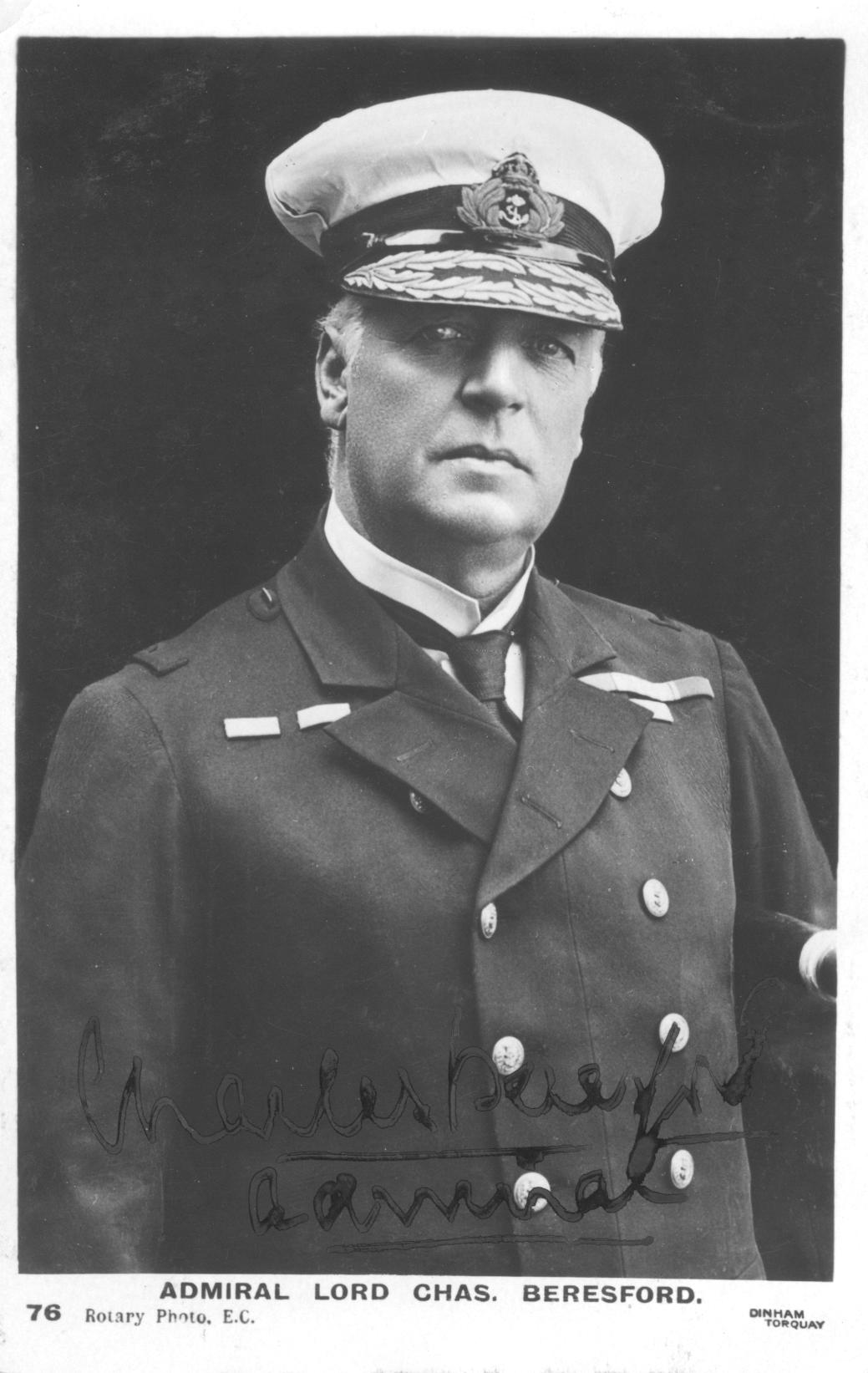 BERESFORD — Postcard photo by Dinham, Torquay, signed with the word 'Admiral' | Sophie Dupré Autographs