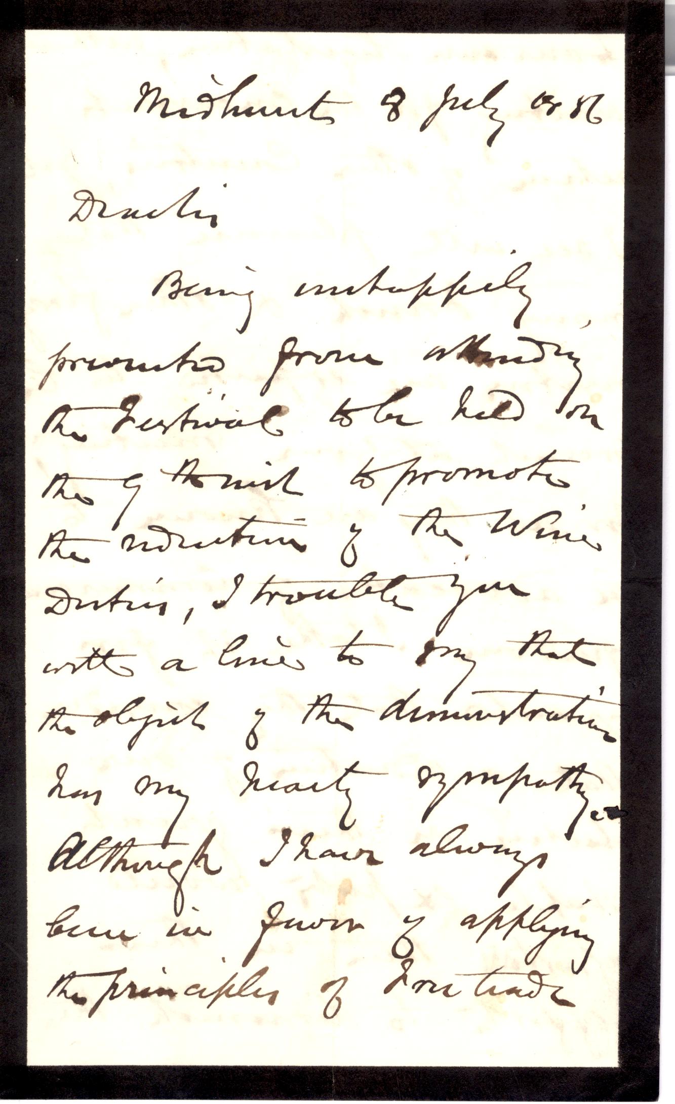 COBDEN — Autograph Letter Signed to B. Oliveira | Sophie Dupré Autographs